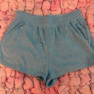 NWT AERIE Light Blue Smiley detailed Shorts